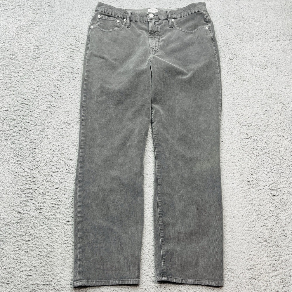 J Crew Corduroy Pants Womens‎ 32x27 Gray Vintage Slim Straight Classic Preppy